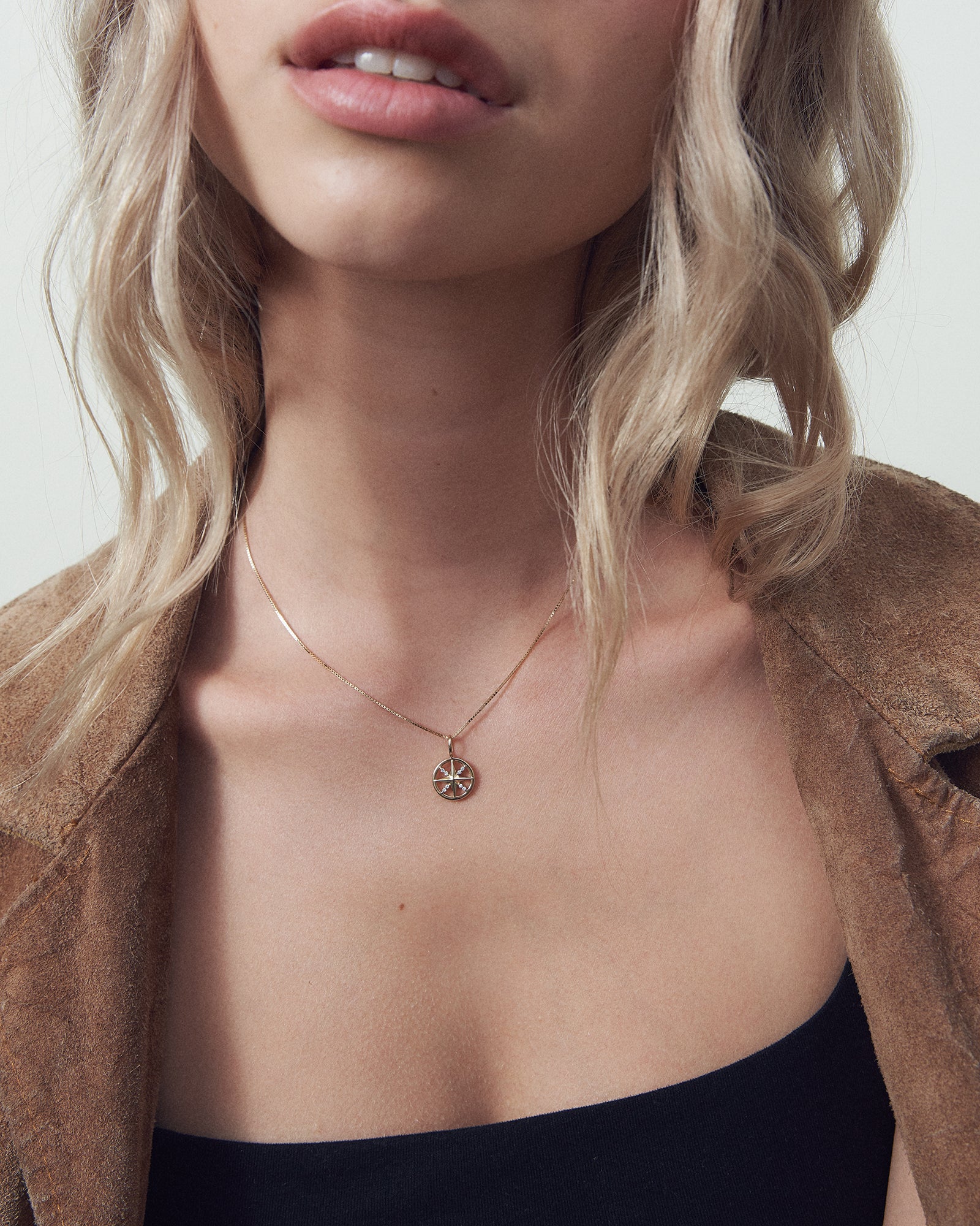 Diamond Compass Charm