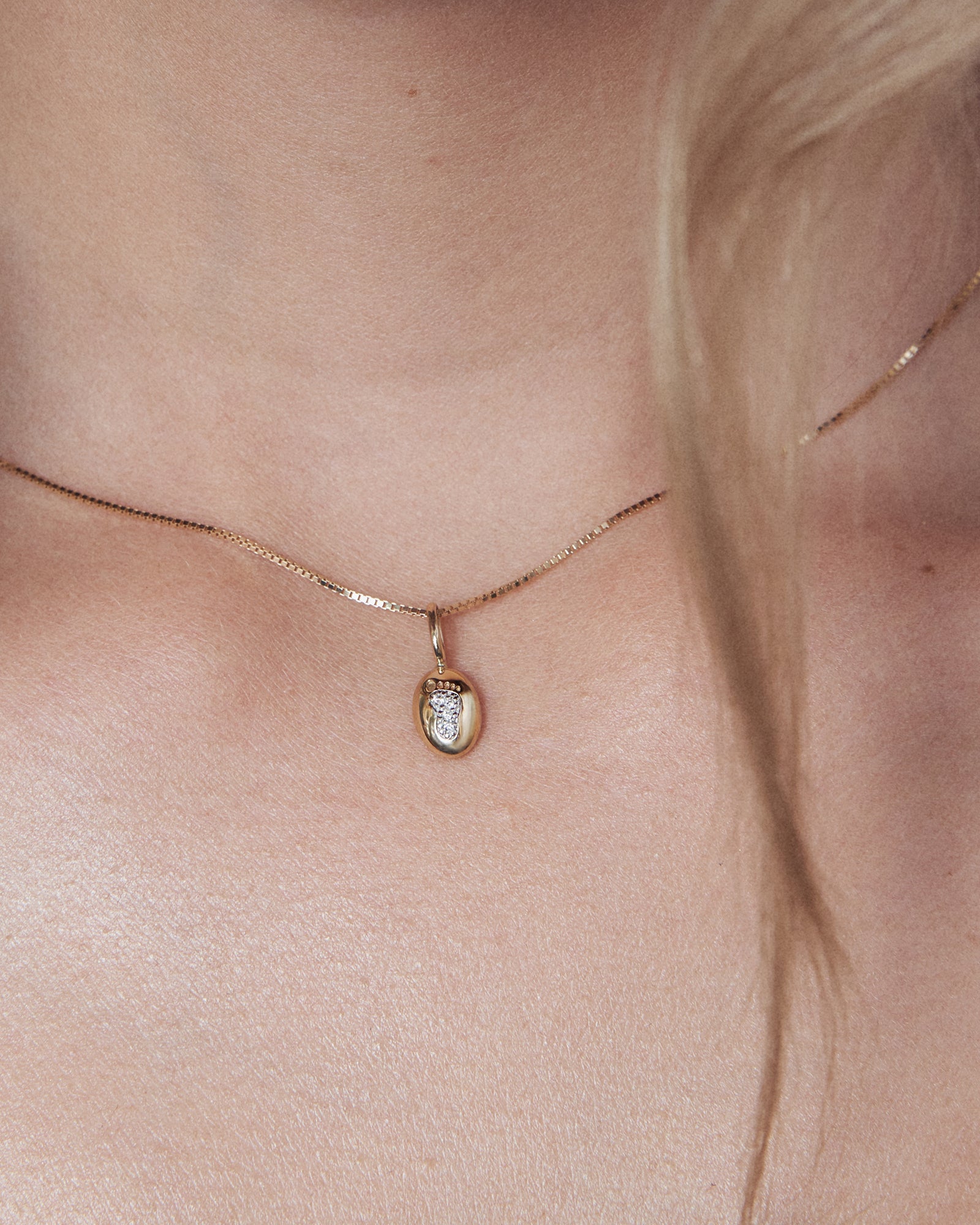 Diamond Baby Footprint Charm