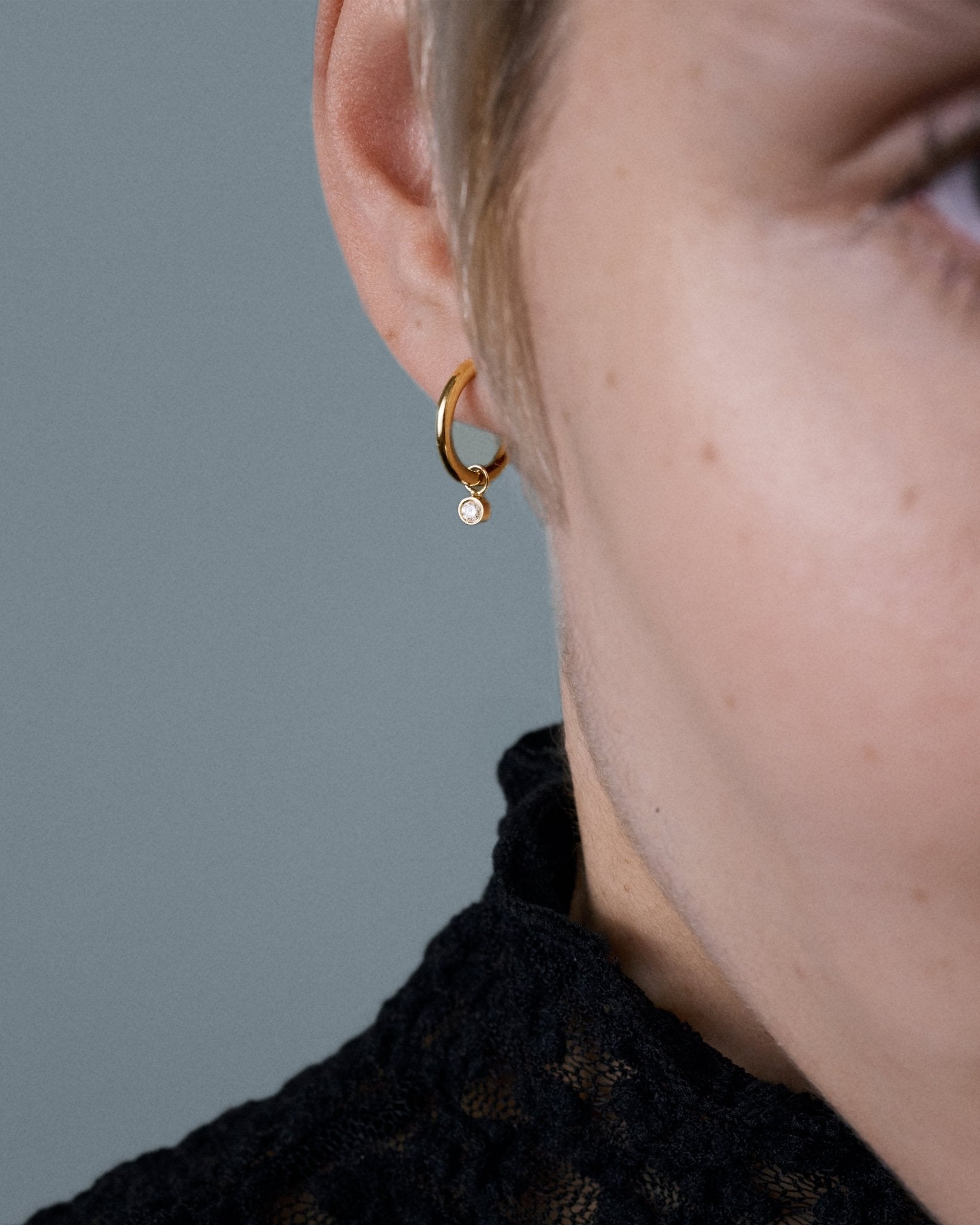 Diamond Hoop Charm Set