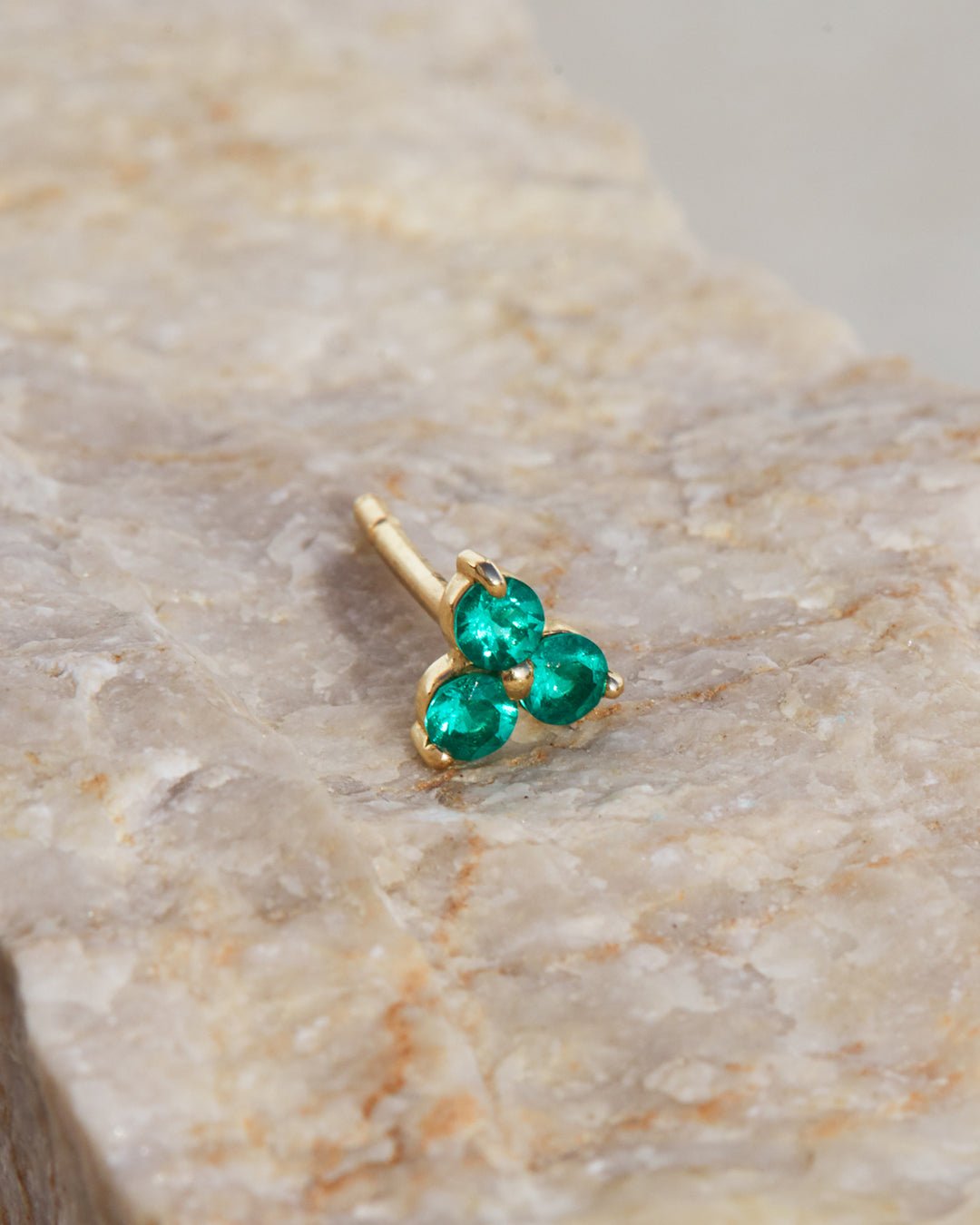 Emerald Trinity Studs