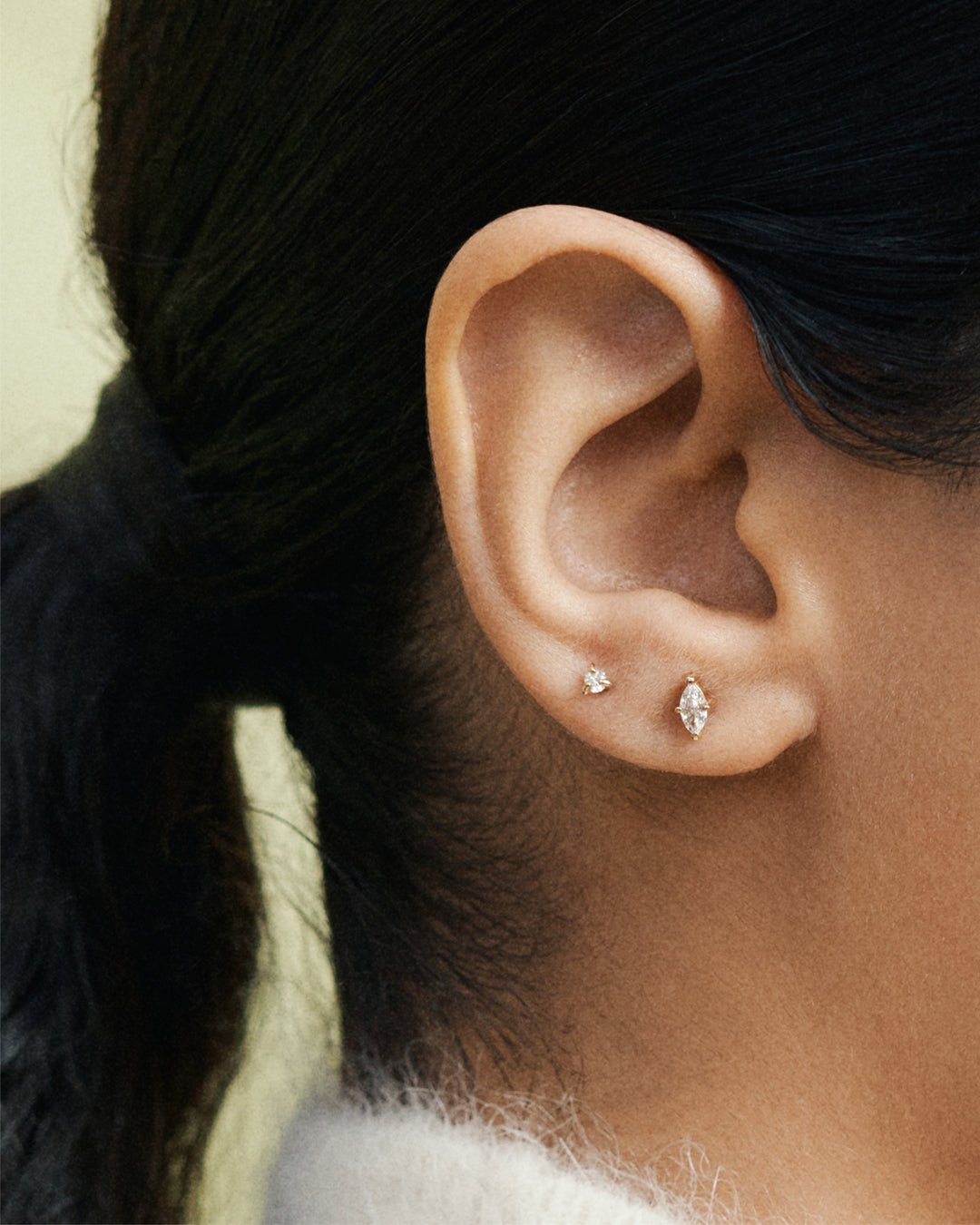 Three Prong Diamond Studs