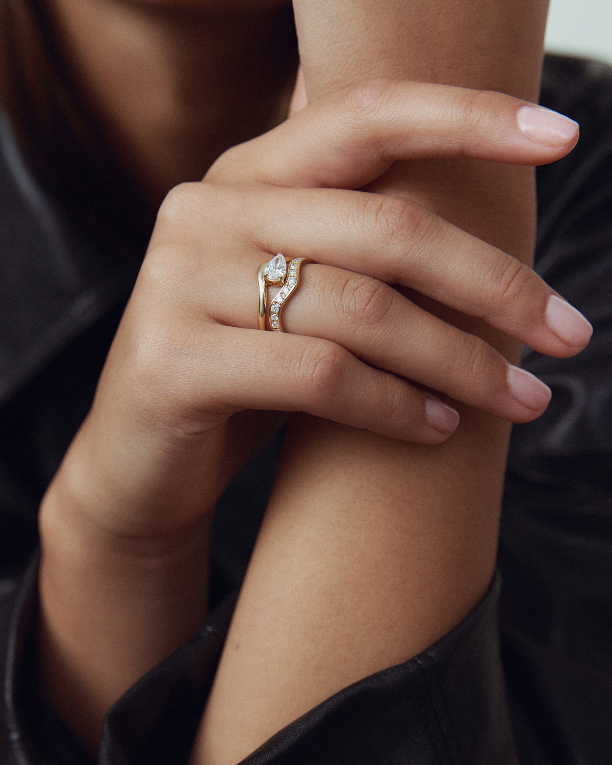 Curved Channel Pavé Ring