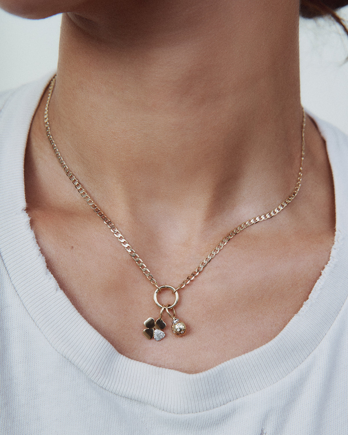 Curb Chain Charm Necklace