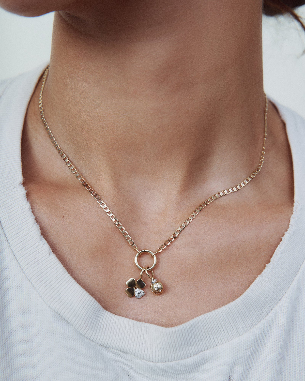 Curb Chain Charm Necklace