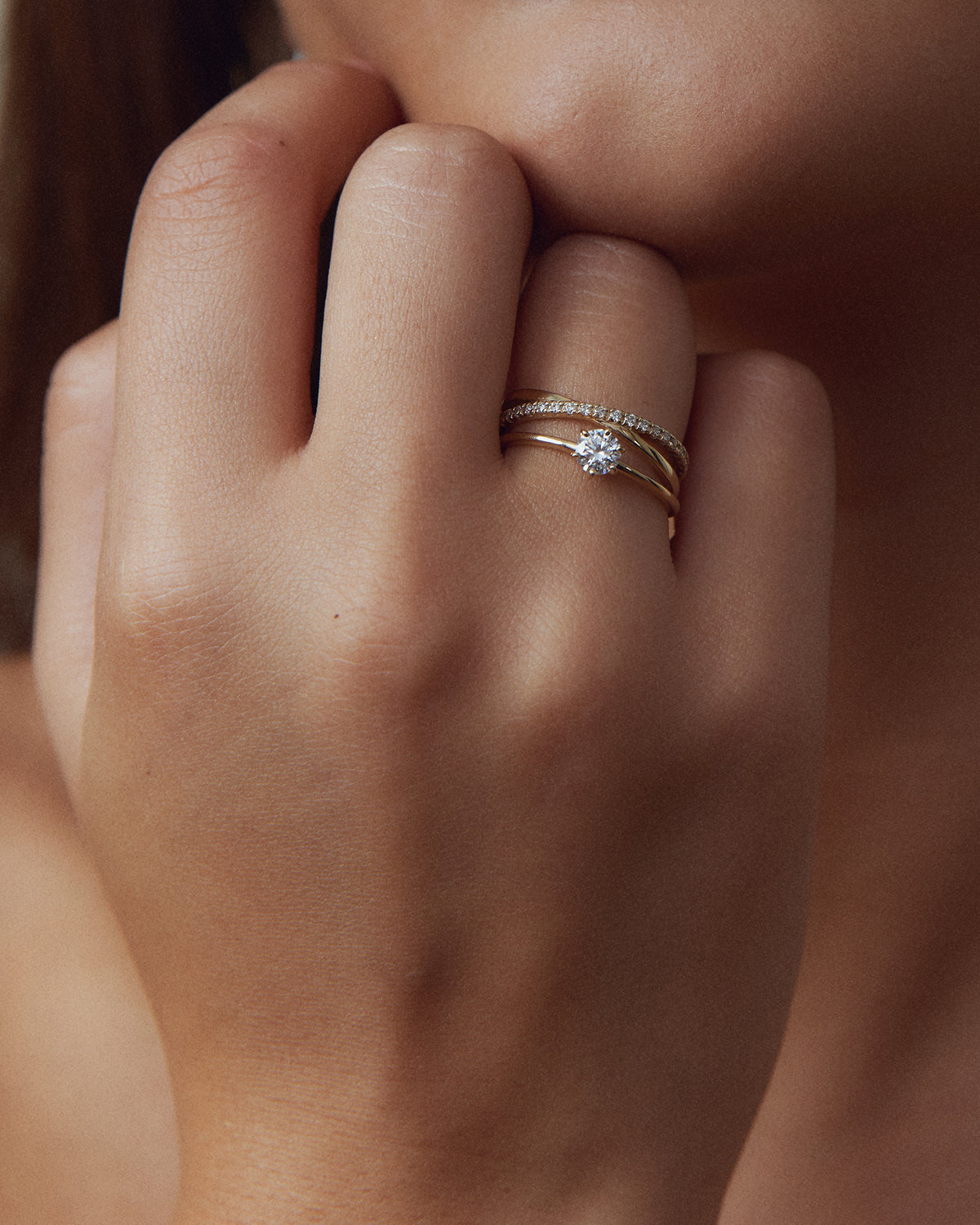 Crossover Diamond Ring – 0.3 ct