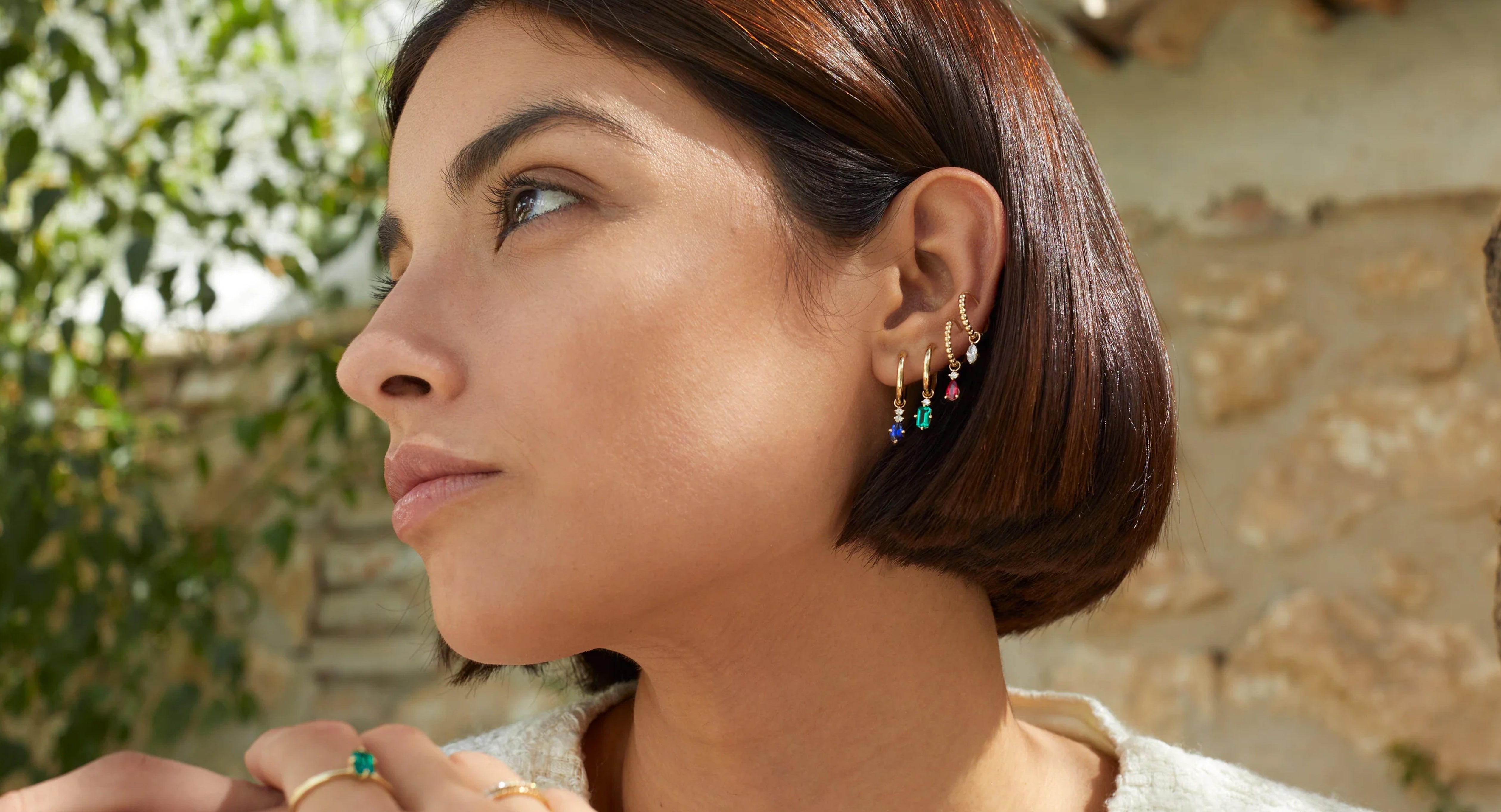 Earrings, hoops, studs & charms made in 14k gold