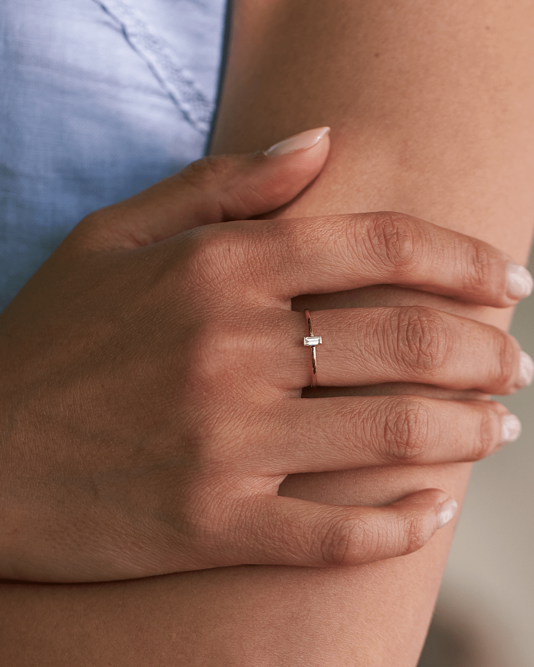 Vertical Baguette Diamond Ring