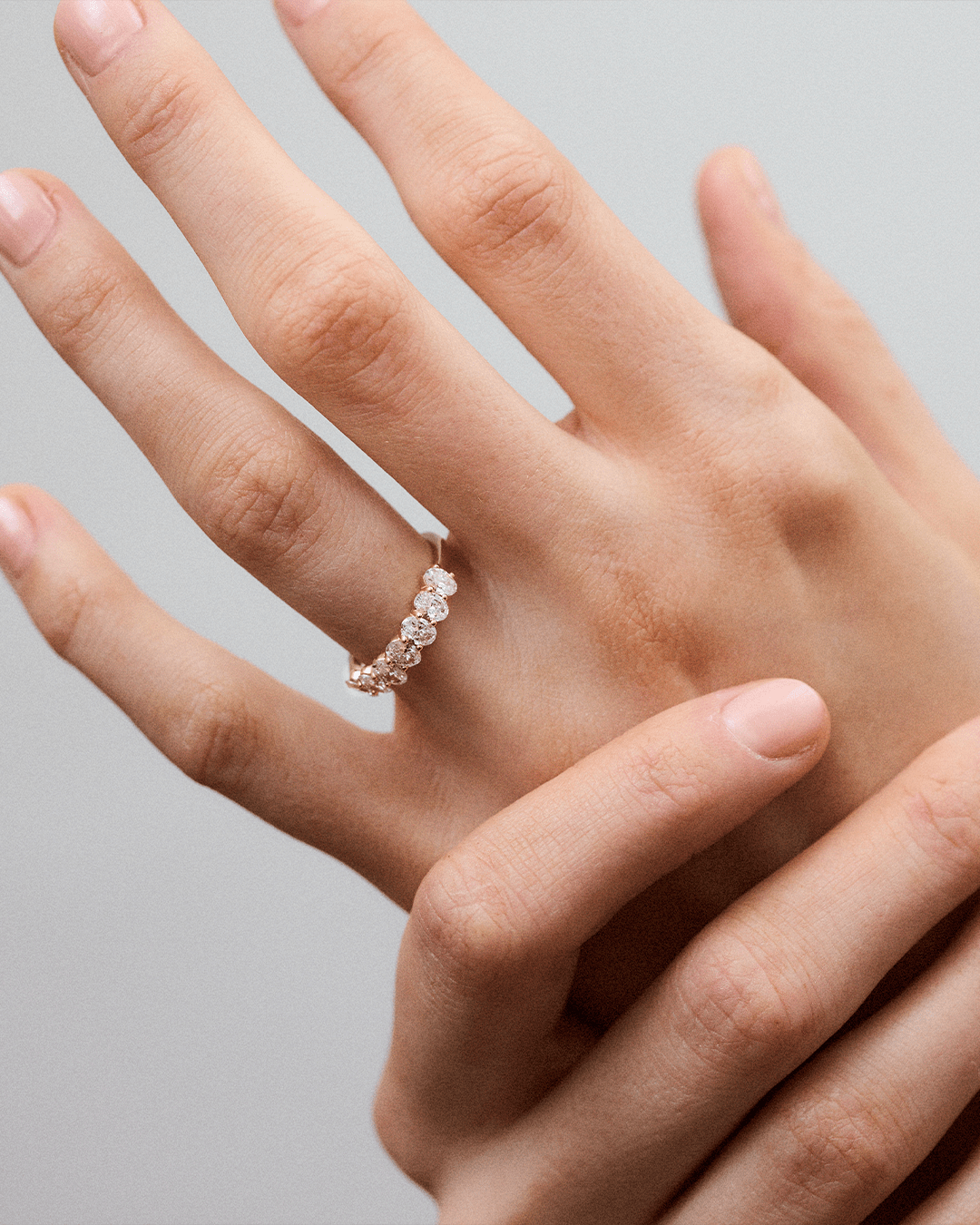 Oval Cut Half Eternity Ring