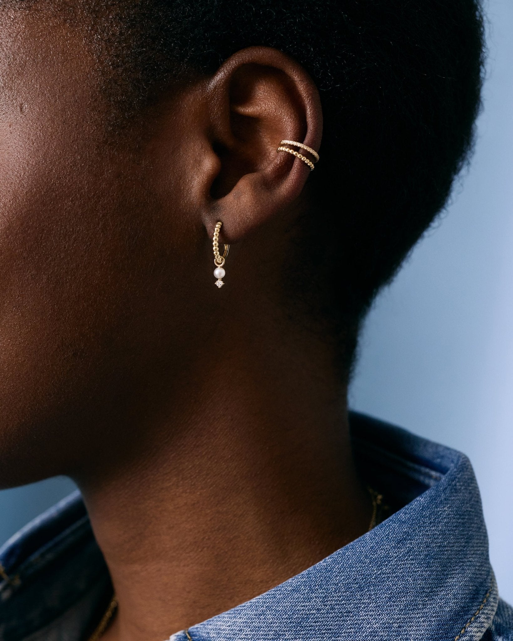 Diamond and Pearl Hoop Charm