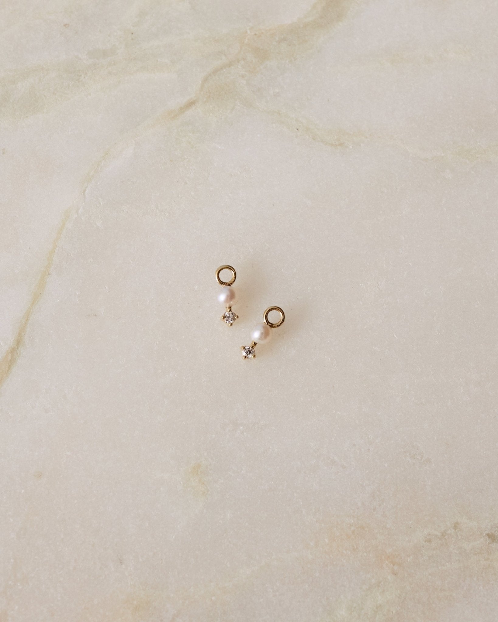 Diamond and Pearl Hoop Charm