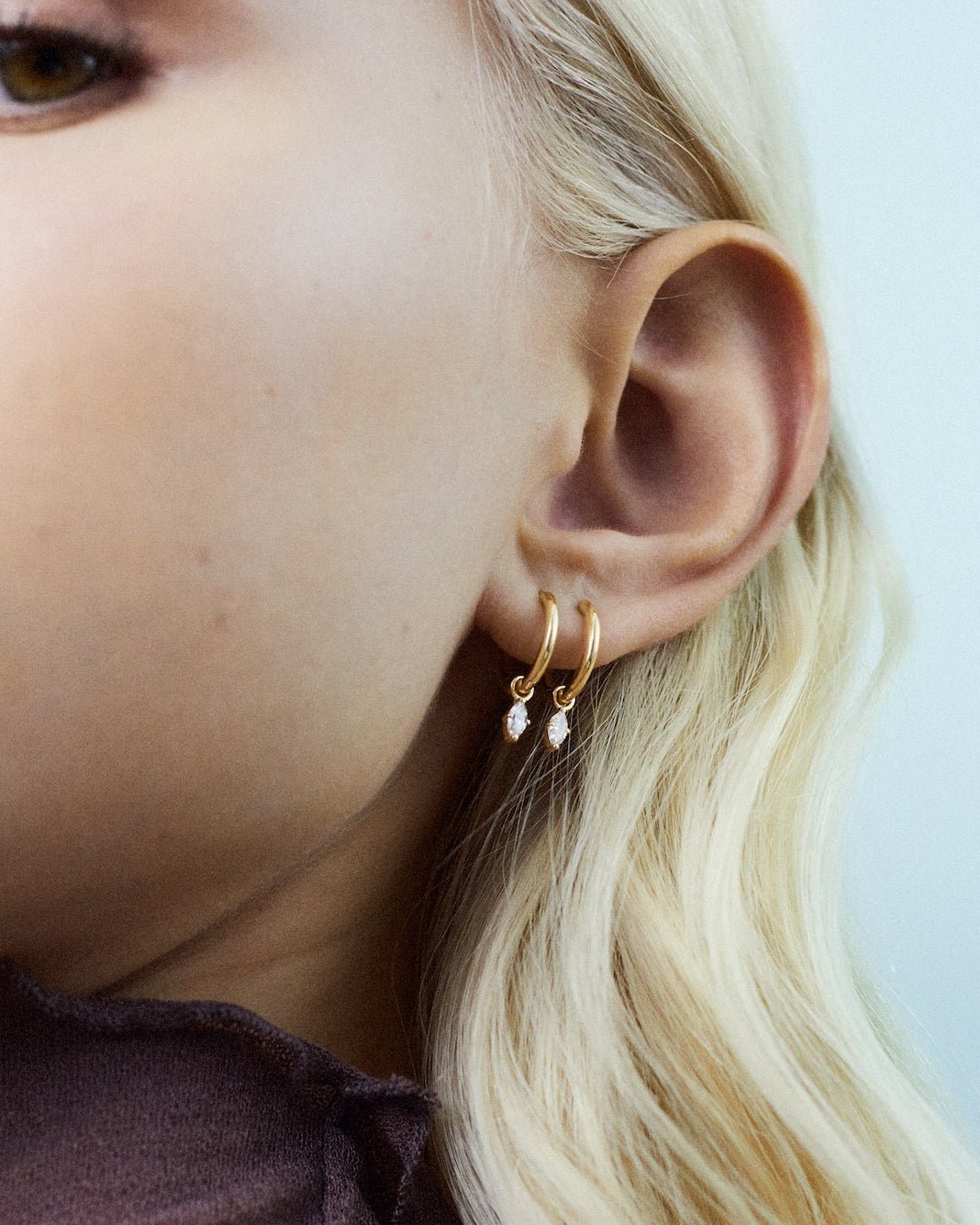 Marquise Diamond Hoop Charm