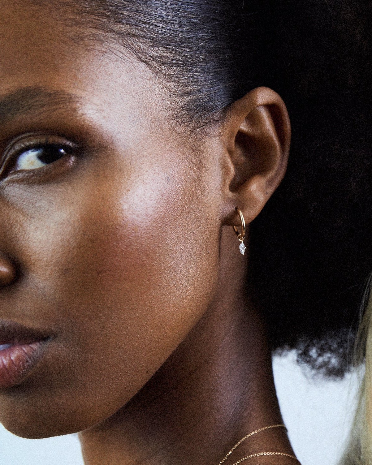 Marquise Diamond Hoop Charm