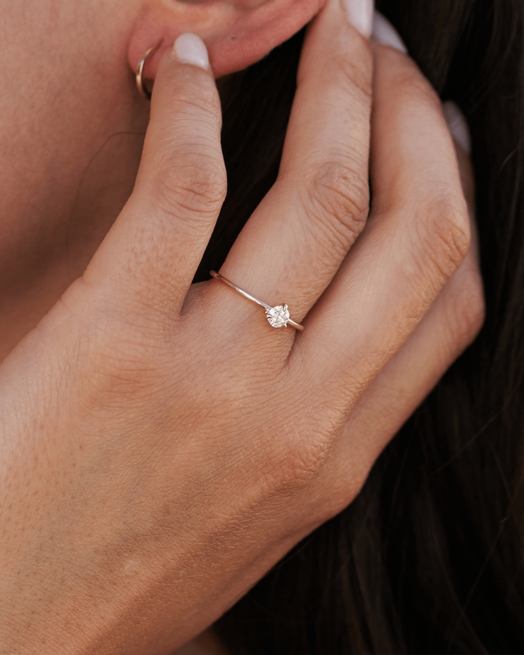 Three Prong Diamond Ring