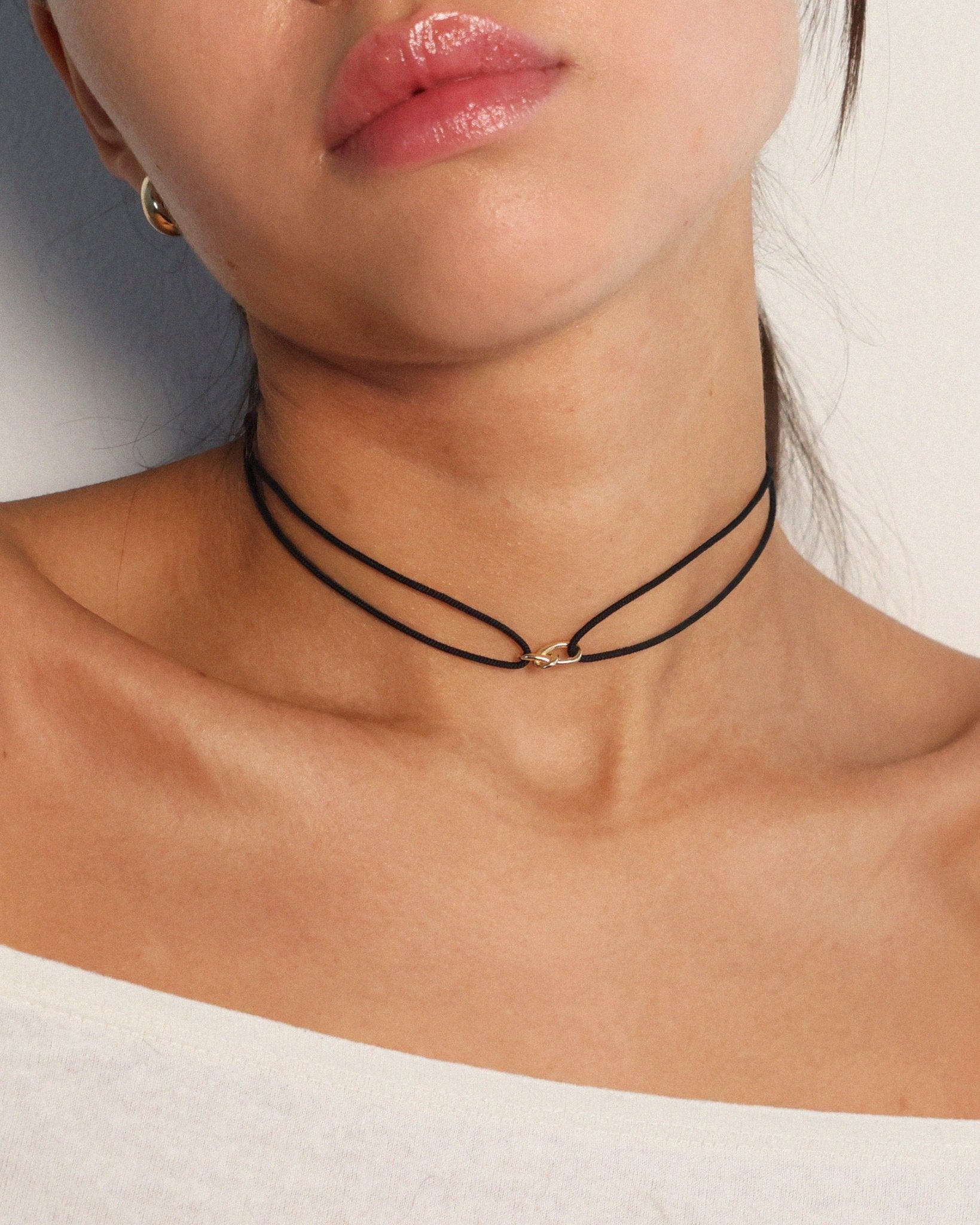 Gold Knot Cord Adjustable Pendant Necklace | Akind