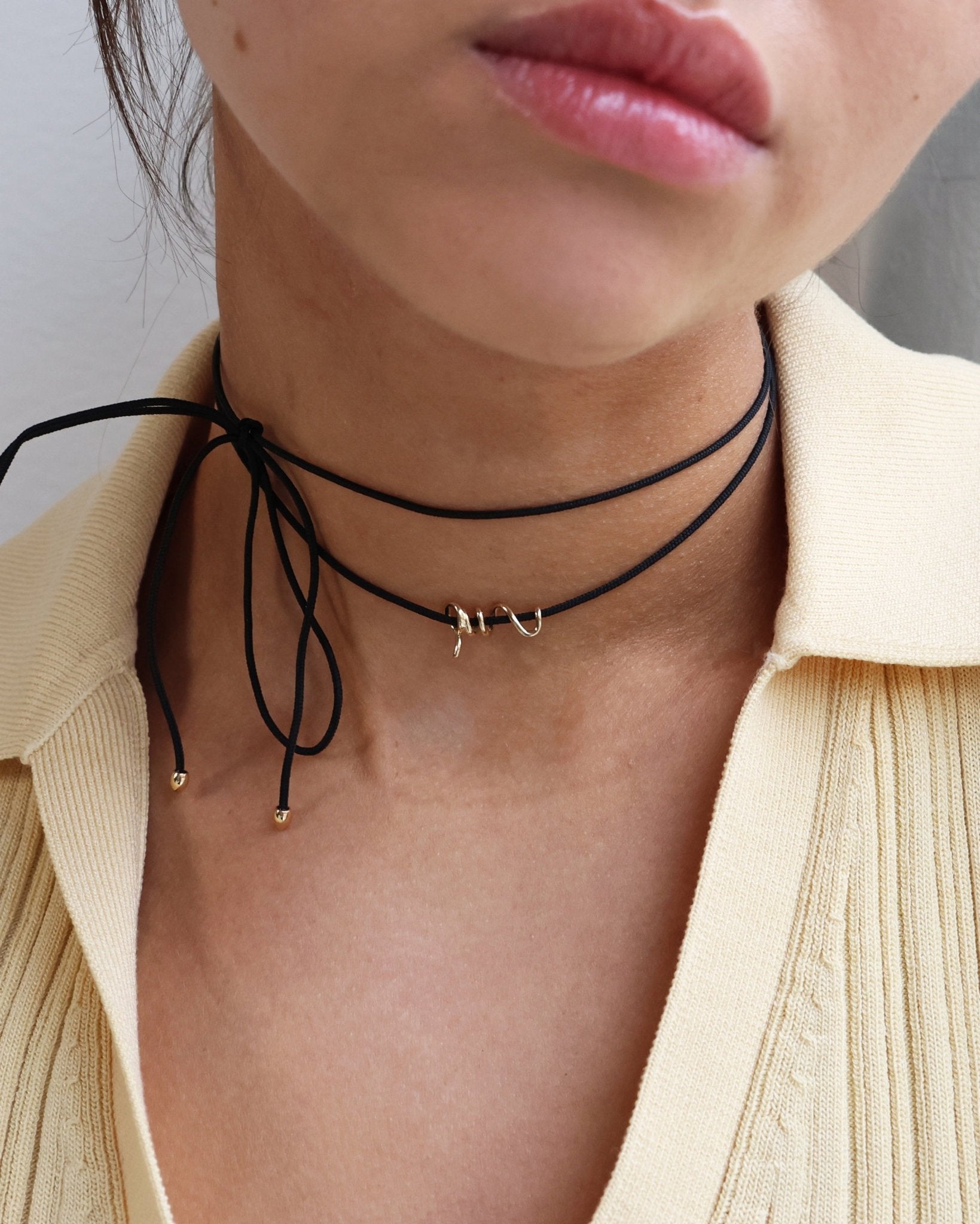 Gold Spiral Cord Necklace
