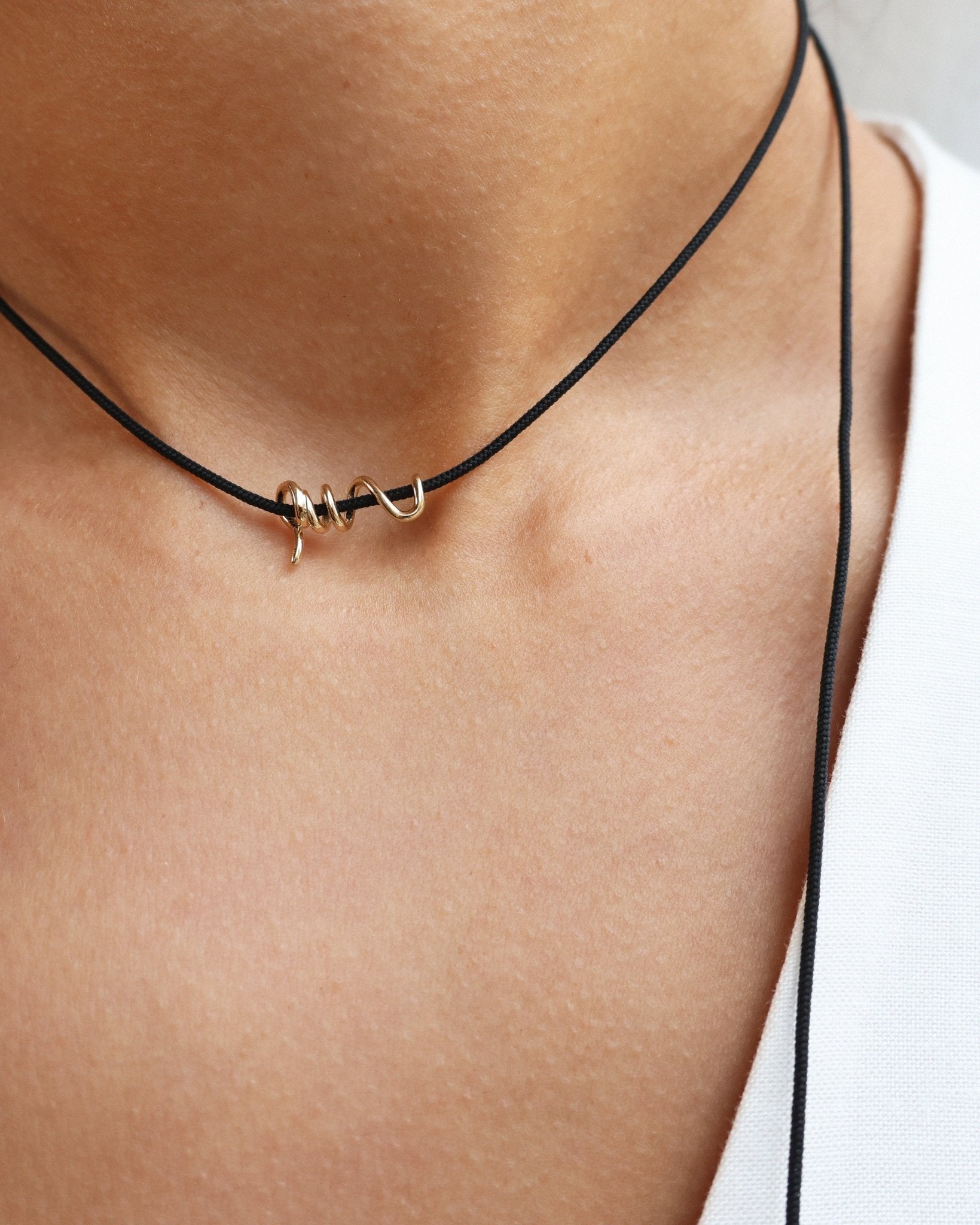 Gold Spiral Cord Necklace