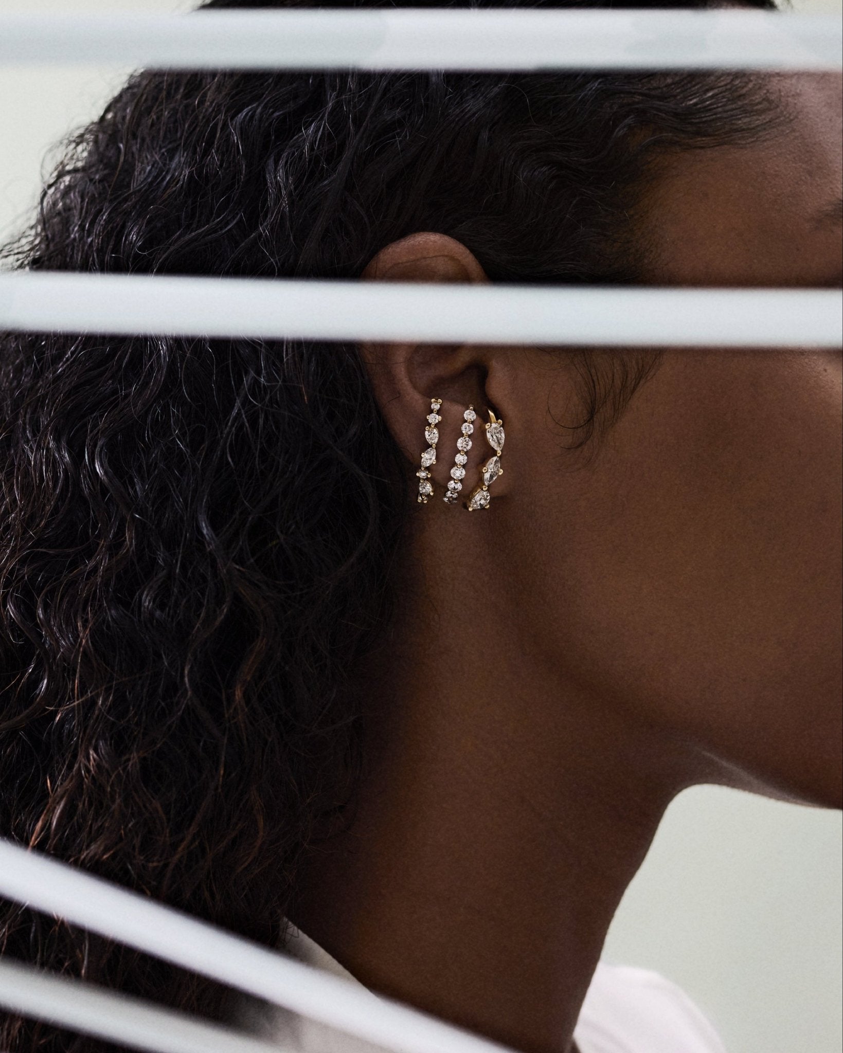 Diamond Cluster Suspender Earring