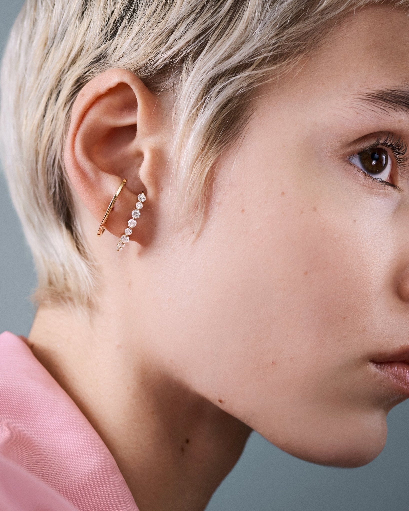 Brilliant Round Suspender Earring