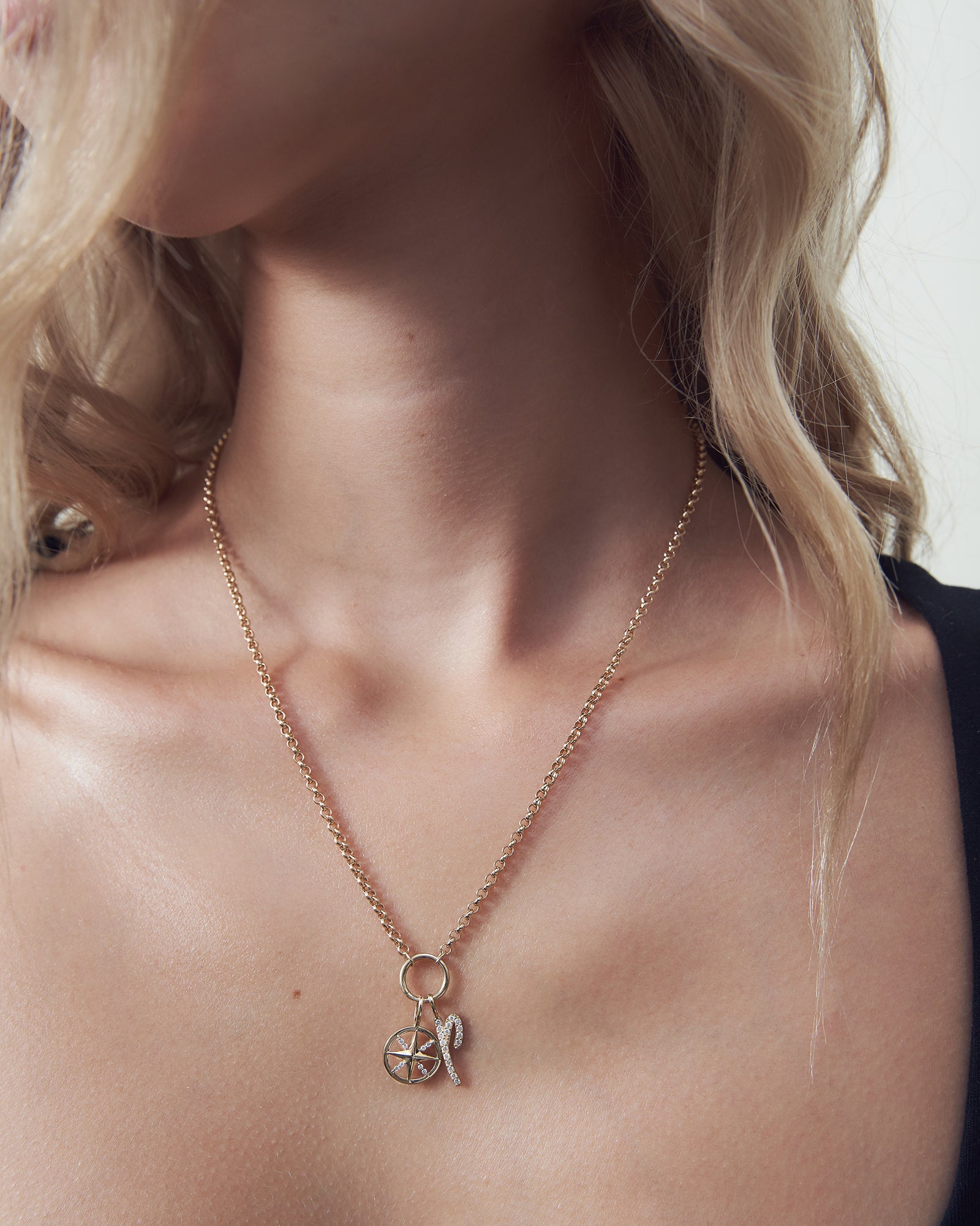Diamond Compass Charm