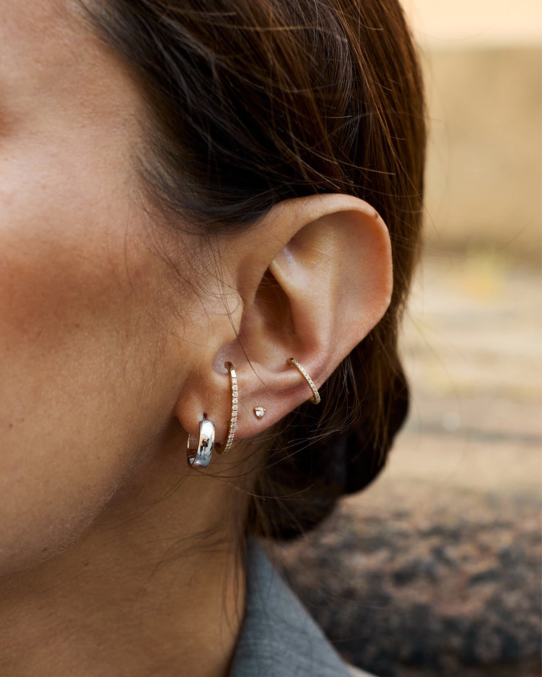 Diamond Suspender Earring