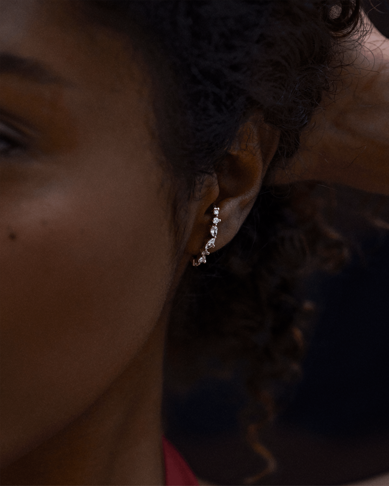 Diamond Cluster Suspender Earring