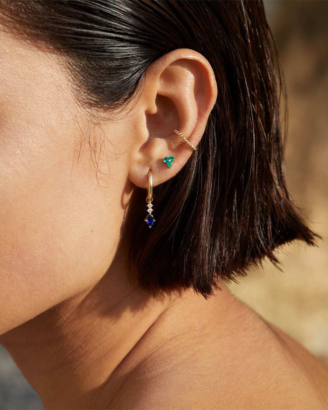 Emerald Trinity Studs