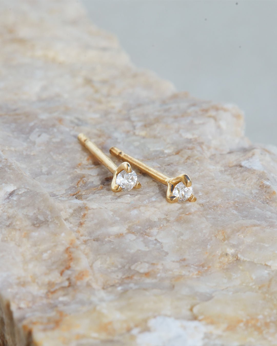 Three Prong Diamond Studs