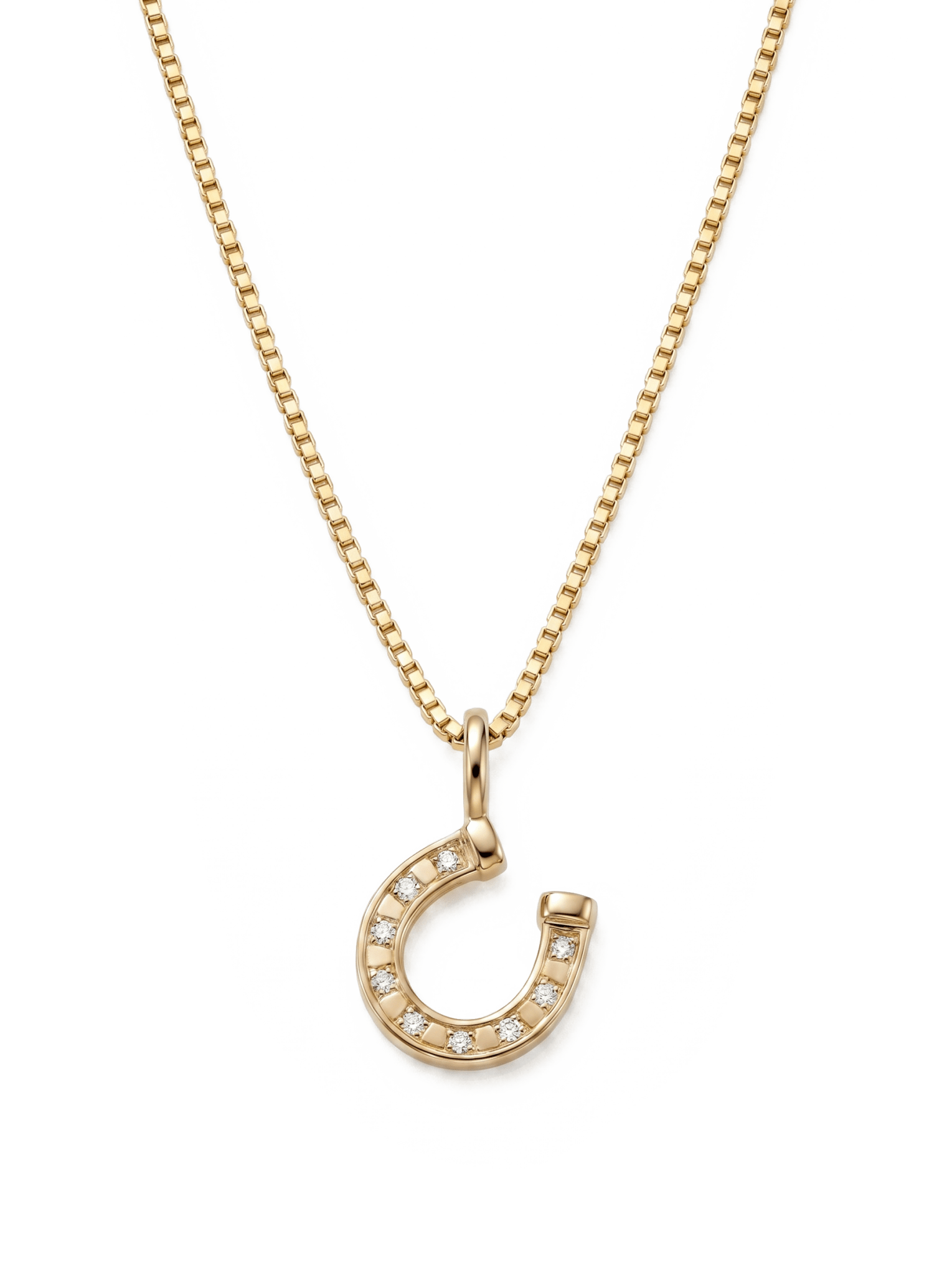 Diamond Horseshoe Charm