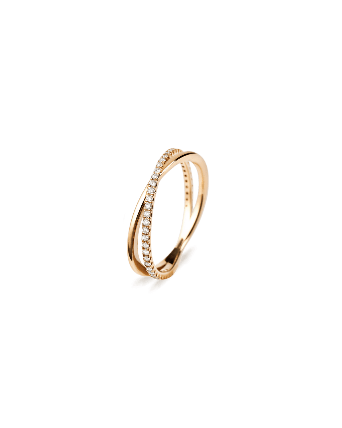 Dainty Stacking Rings - Crossover Diamond 14K Gold | Akind