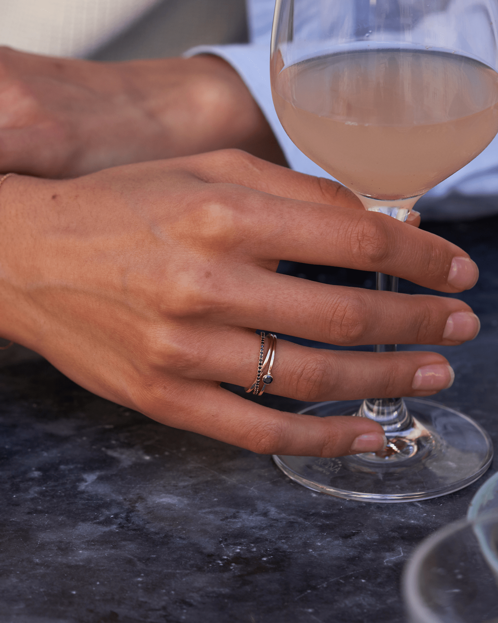 Crossover Black Diamond Ring