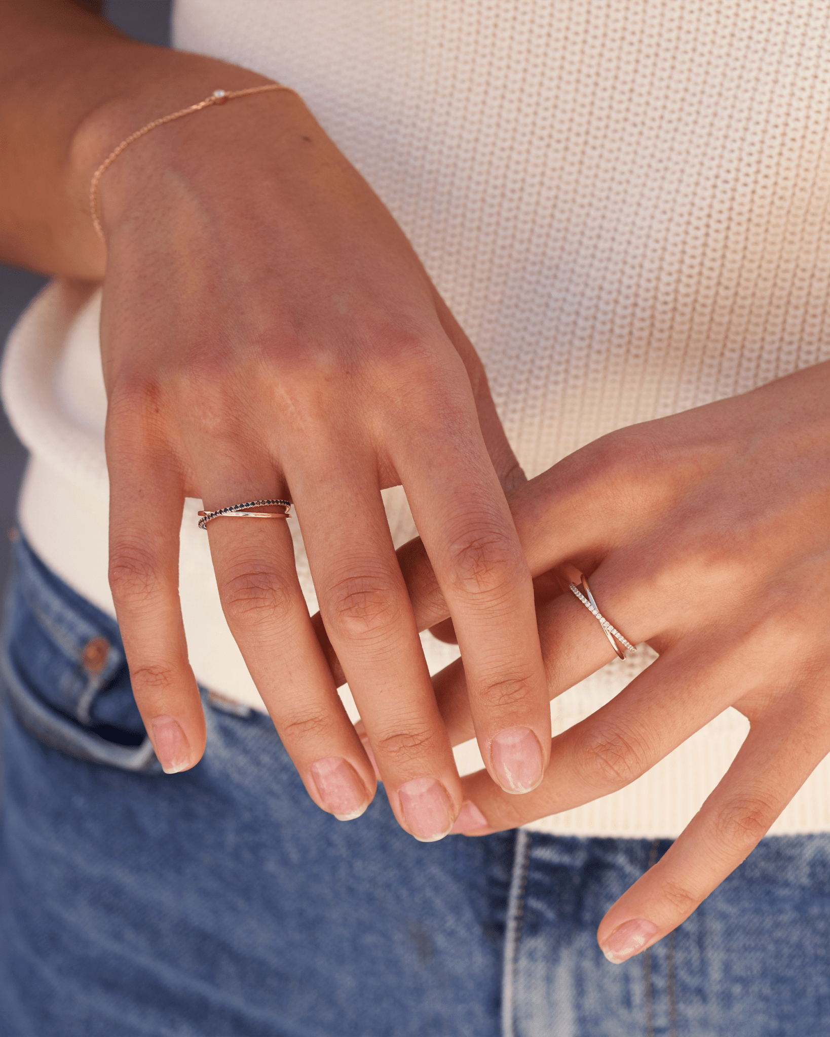 Crossover Black Diamond Ring