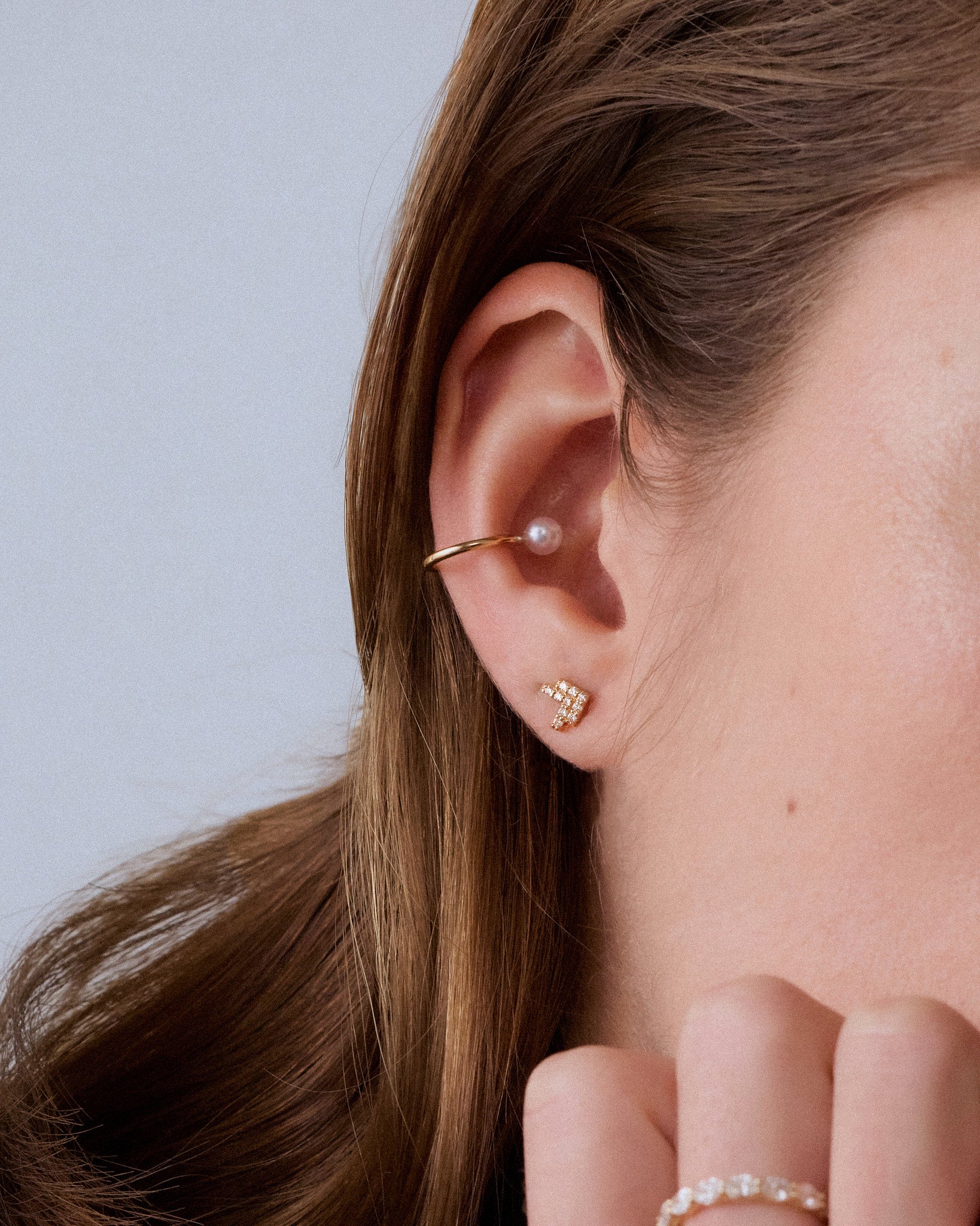 Double Arrow Pavé Studs