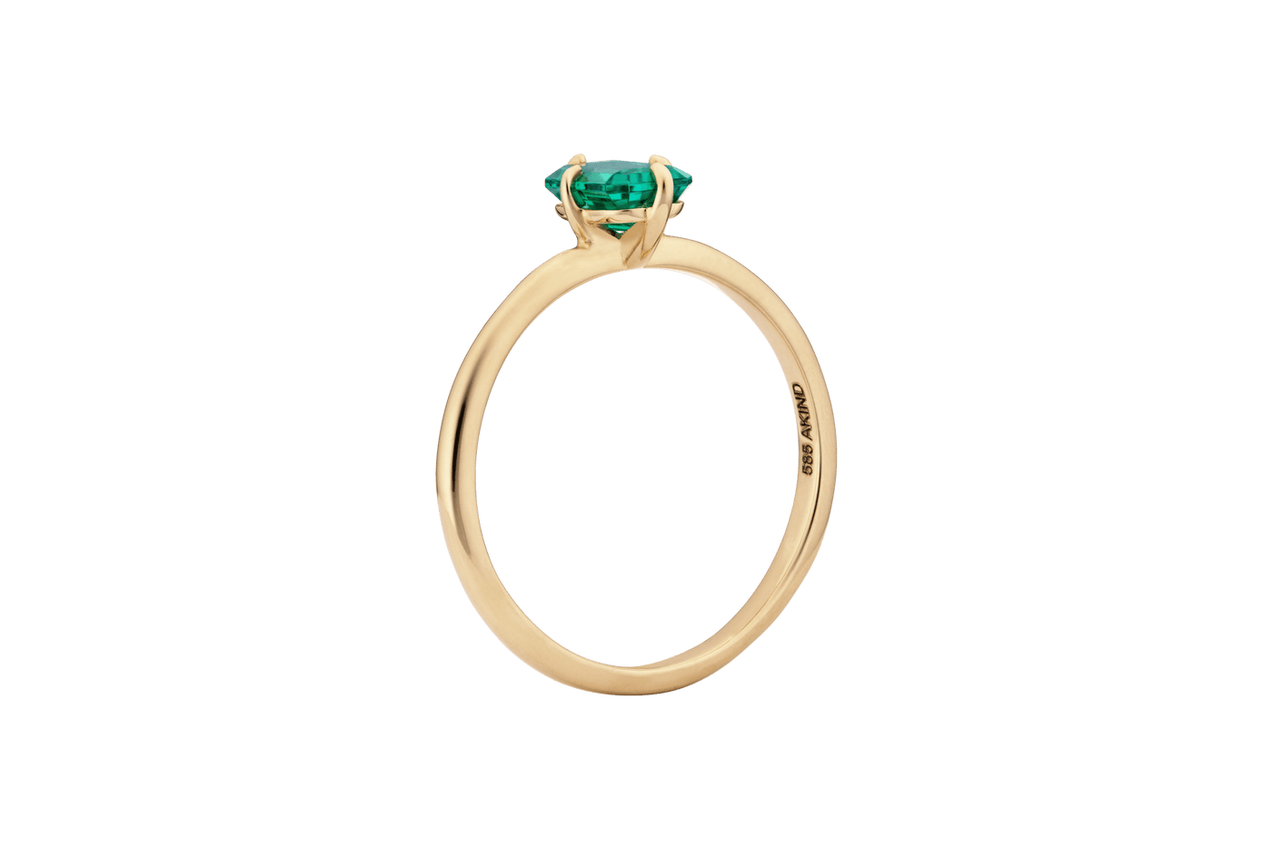 Emerald Ring Solitaire - 14K Gold | Akind