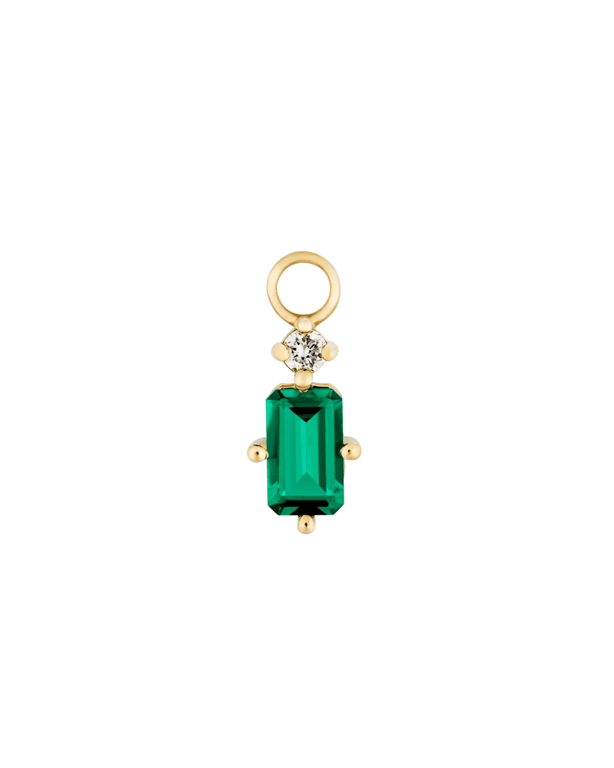 Emerald Hoop Charm