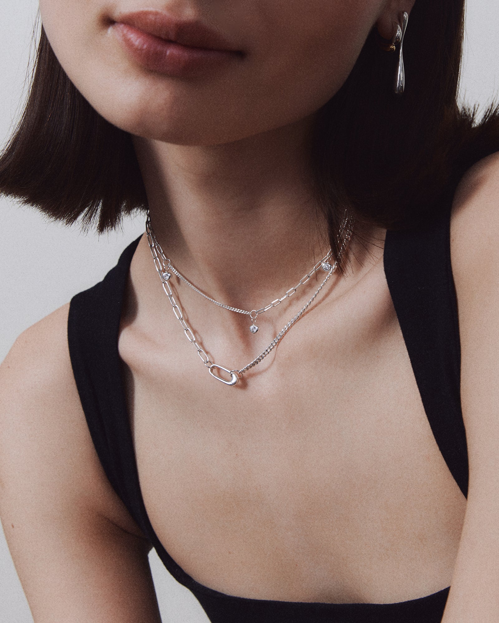 Carabiner Chain Necklace | Sterling Silver & 18K Gold Vermeil | Akind