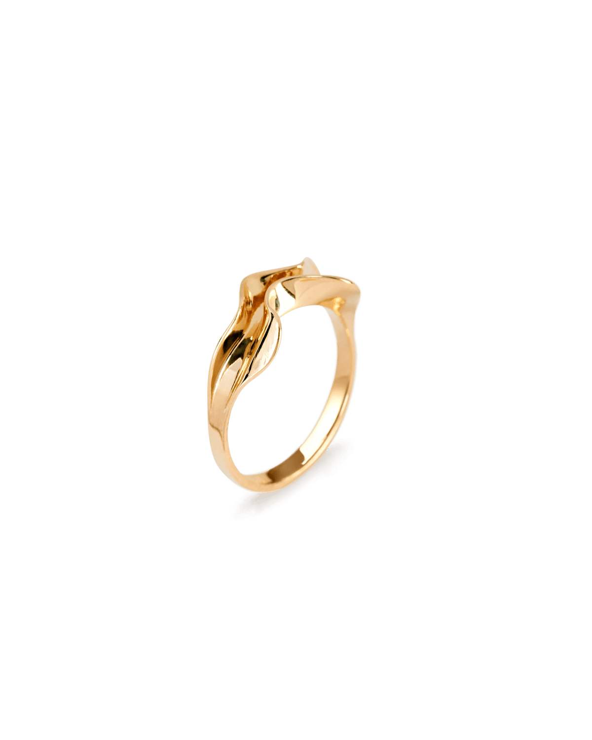 Curved Leaf Gold Wave Ring | Akind