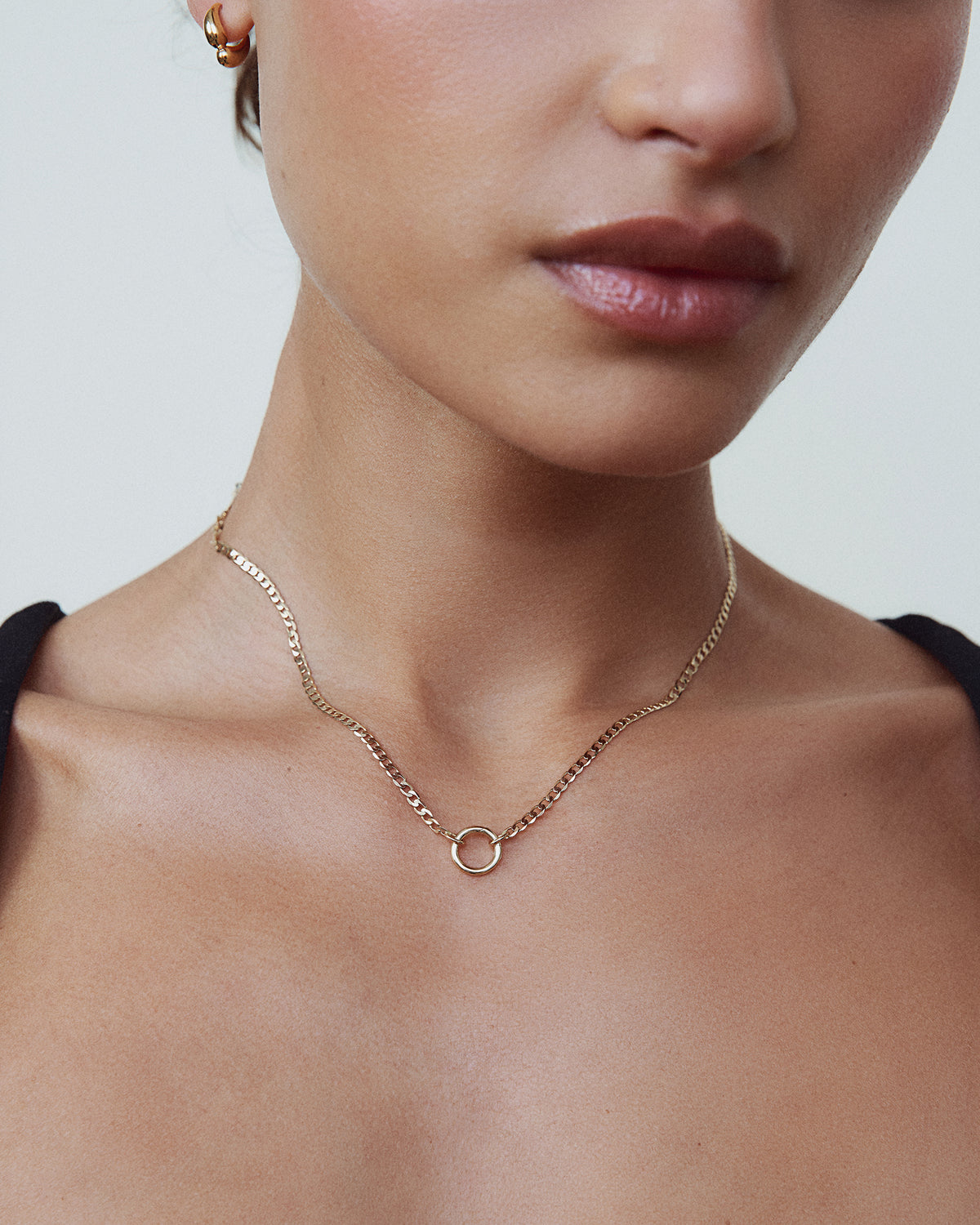 Curb Chain Charm Necklace