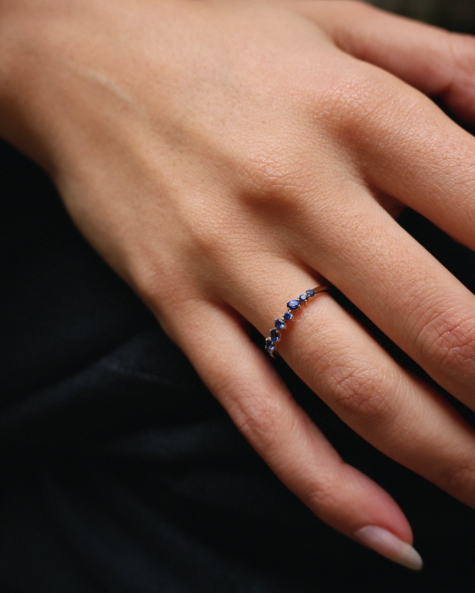 Sapphire Cluster Band