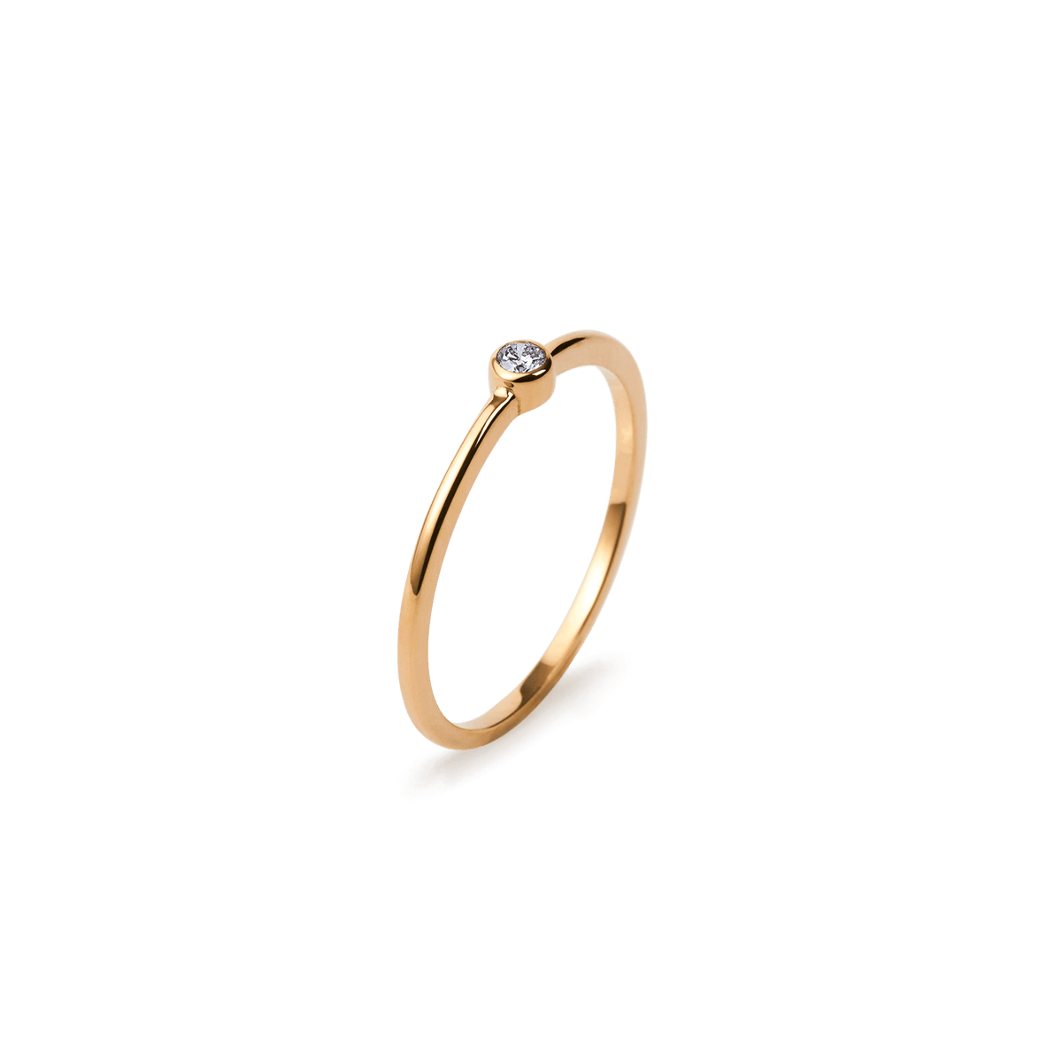 Mini Stackable Gold Ring with Lab-Grown Diamond Akind