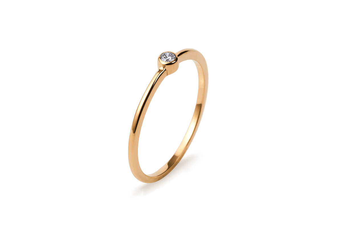 Mini Diamond Rings Mini Diamond Ring - Dainty Minimalist Petite Diamond | Sustainable ...