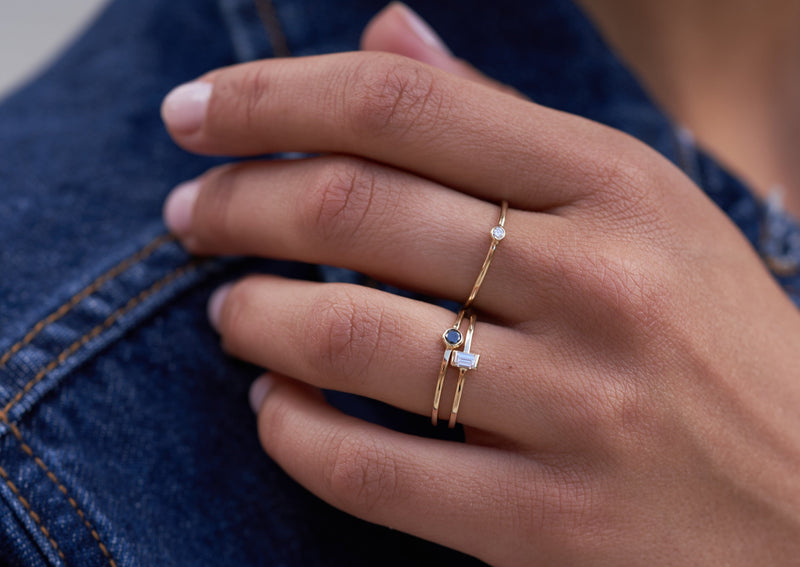Vertical Baguette Diamond Ring